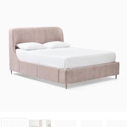 West Elm Mauve Queen Bed 