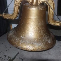 Real Antique 1889 GIANT Cast Iron Bell With Yoke For Hanging