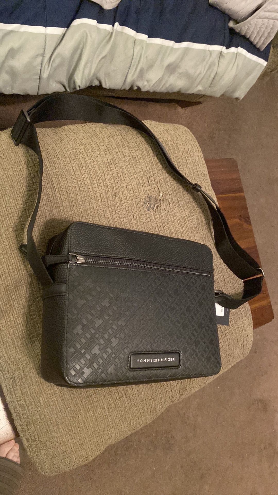 Tommy Hilfiger Pebbled Monogram Mini Messenger Bag