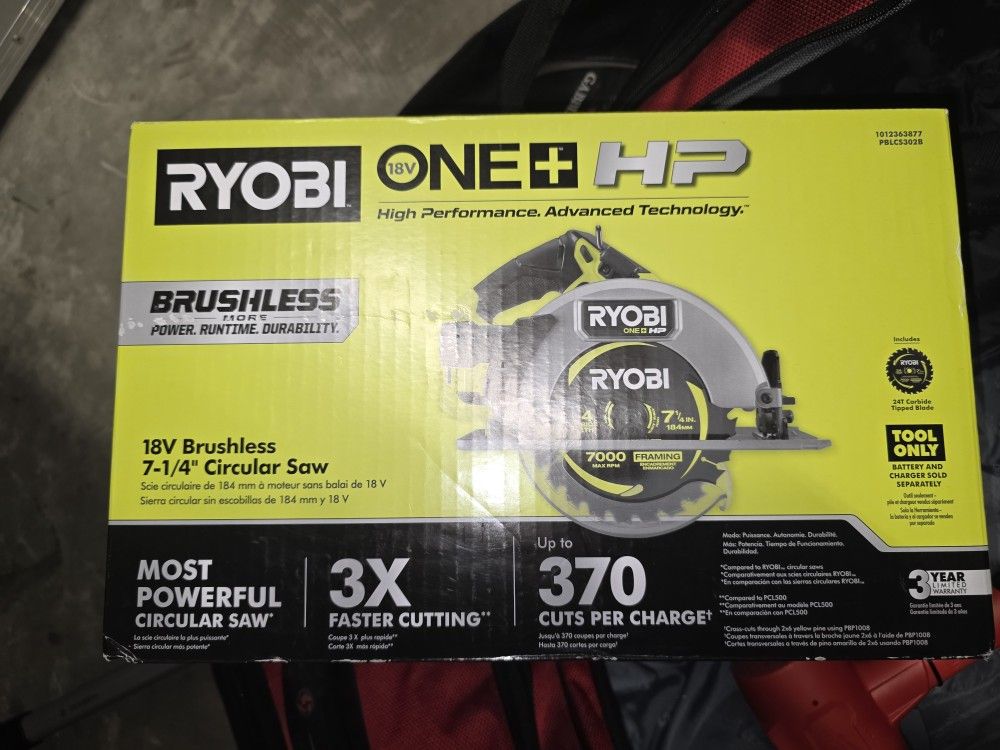 The Ryobi ONE+ HP 18V Brushless 7-1/4" Circular Saw (Tool Only)