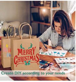 Kraft Paper Gift Bags 50 count with Handles