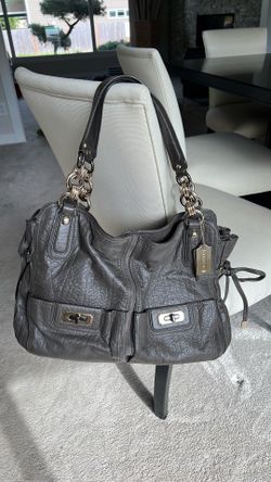 Coach leather purse. Grey leather