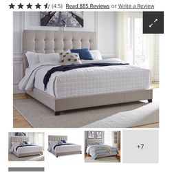 QUEEN Ashley Upholstered Bed Headboard and Frame 