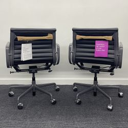 🔥100% AUTHENTIC🔥BRAND NEW HERMAN MILLER EAMES ALUMINUM GROUP MANAGEMENT CHAIR! PNEUMATIC LIFT! MANY AVAILABLE! 🔥BLACK LEATHER🔥