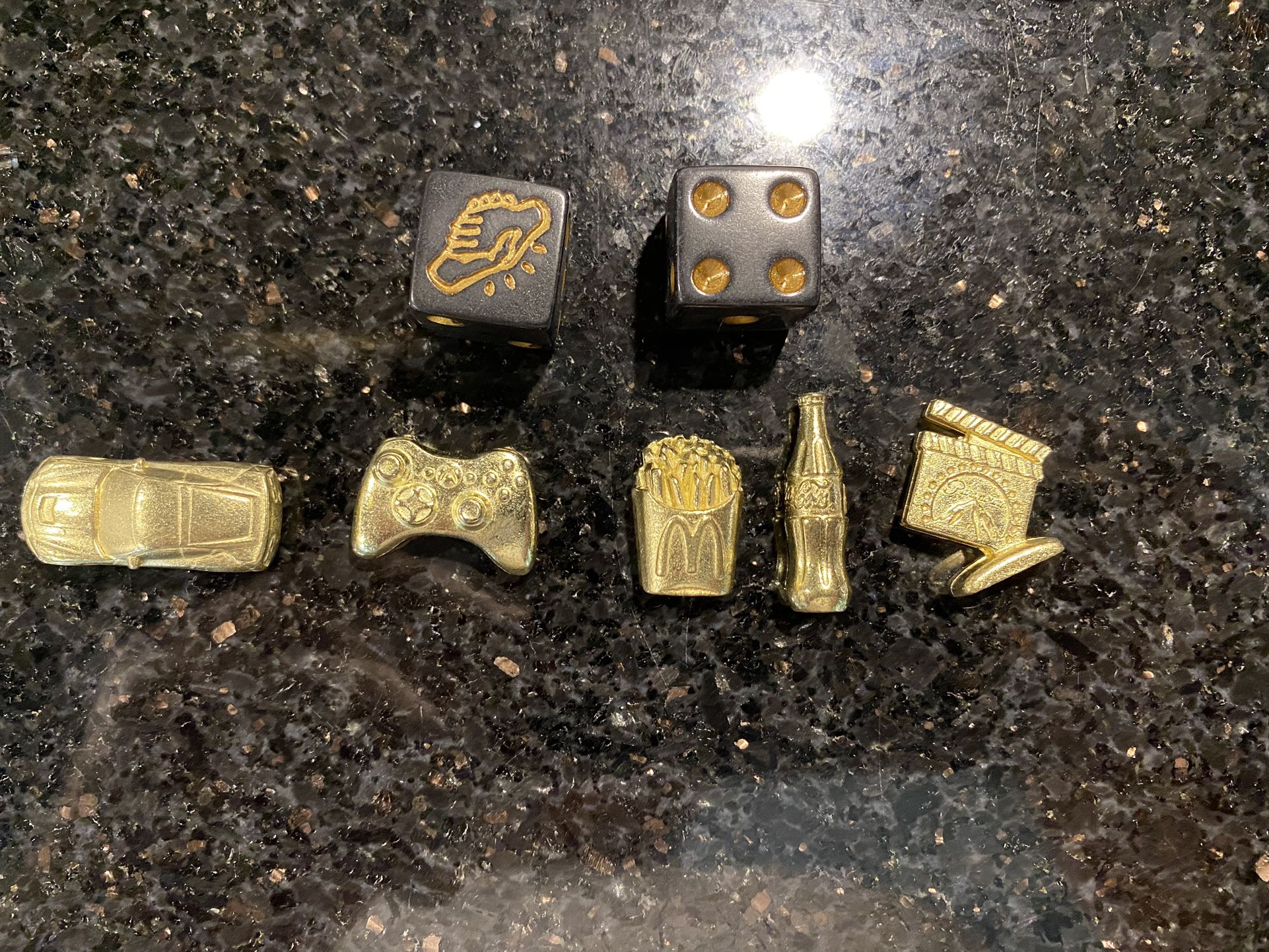Lot of 10 Monopoly Silver & Gold Tone Pawn Tokens and 4 Dice for Sale in  Stafford, VA - OfferUp
