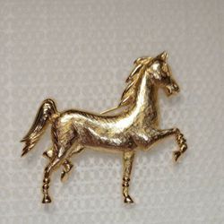 Signed Trifari Figural Horse Brooch