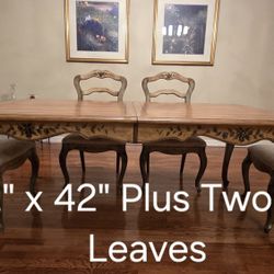 Dining Room Table, Eight Chairs, Side Buffet