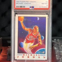 1991 Michael Jordan Fleer Pro-Visions #2 PSA 8