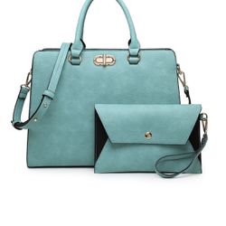 NEW Dasein Women Handbags - Light Blue/Mint