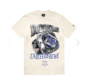 Born X Raised LA Bleeds Blue Cream Shirt