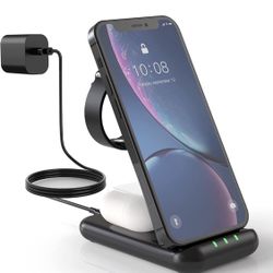 Brand new! Wireless Charger, 3 in 1 Wireless Charging Station for iPhone 14/13/12/11/Pro/Max/Mini, Fast Wireless Charging Dock with 18W Adapter, Wirel