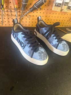 Fendi Low-Top Sneakers Blue Tie-Dye