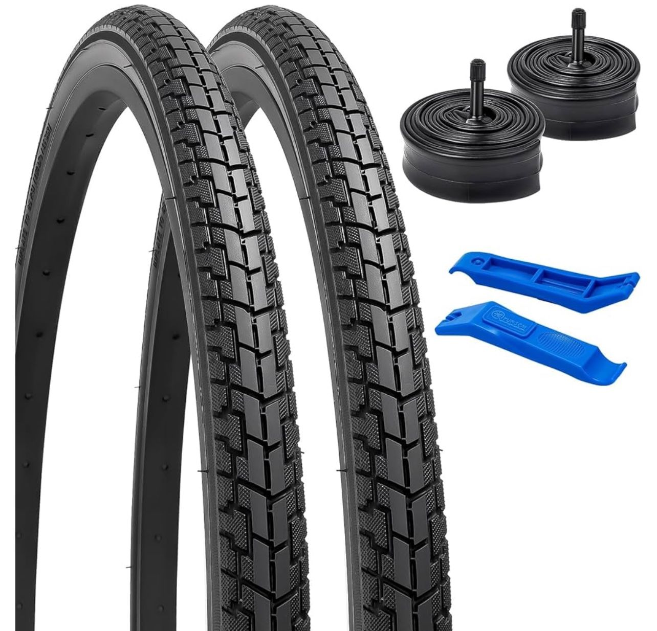 2-PCS 27X1 3/8 (37-630) Bike Tires and 27'' Bike Tubes Schrader Valve Compatible with 27X1 3/8 27x1 3-8 Bike Bicycle Tires and Tubes