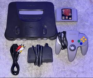 NINTENDO 64 N64 CONSOLE WITH VIDEO GAME & CONTROLLER