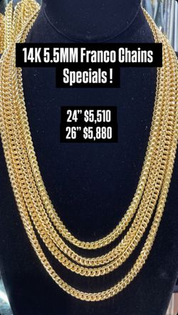 14K 5.5MM Franco Chain  