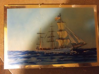 4 Hand Painted Glass Vintage 