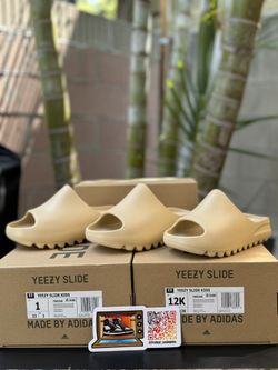 Adidas Yeezy Slides Desert Sand KIDS size 12K & 1Y