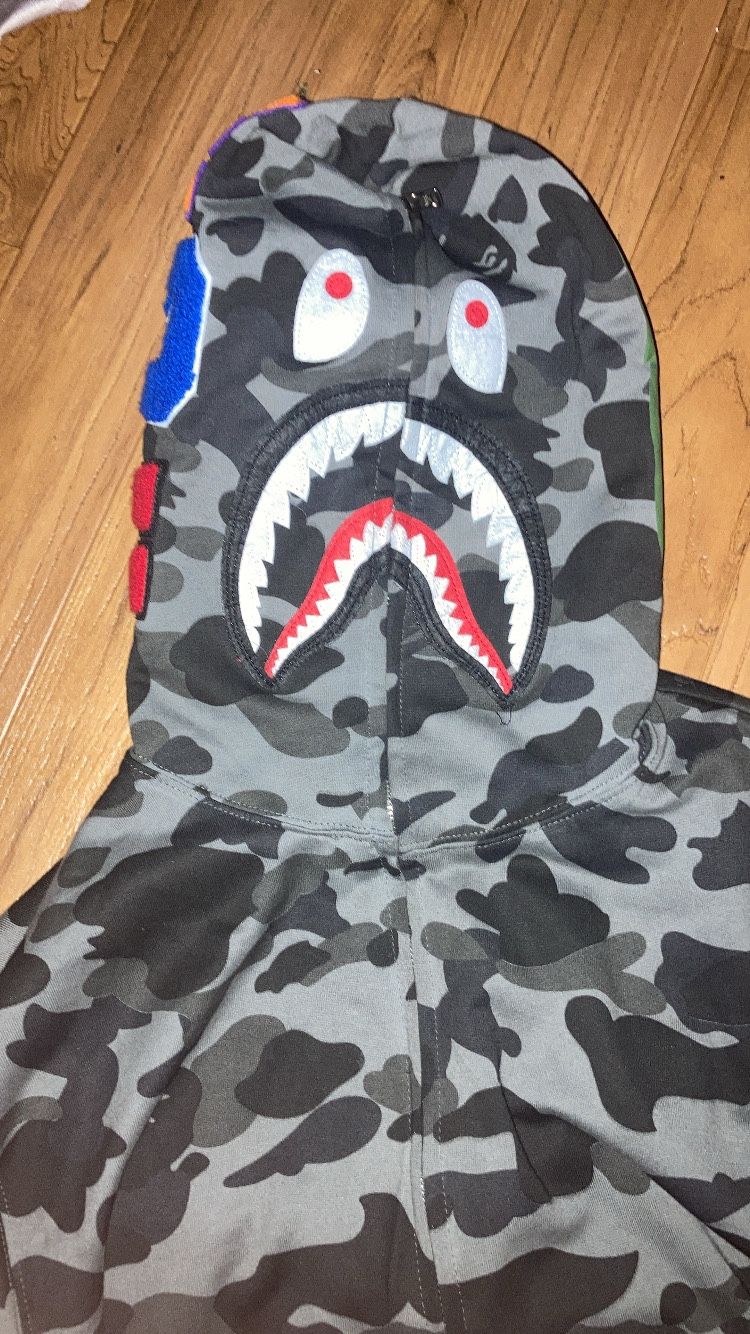 Bape hoodie grey
