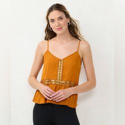 EUC LC Lauren Conrad Dressy Peplum Cami Size Large From Kohl's 