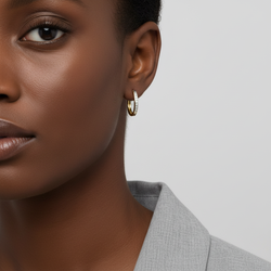 10K Yellow Gold Rectangle Hoop Earrings