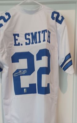 DALLAS COWBOYS EMMITT SMITH AUTOGRAPHED CUSTOM JERSEY WITH COA HOLOGRAM