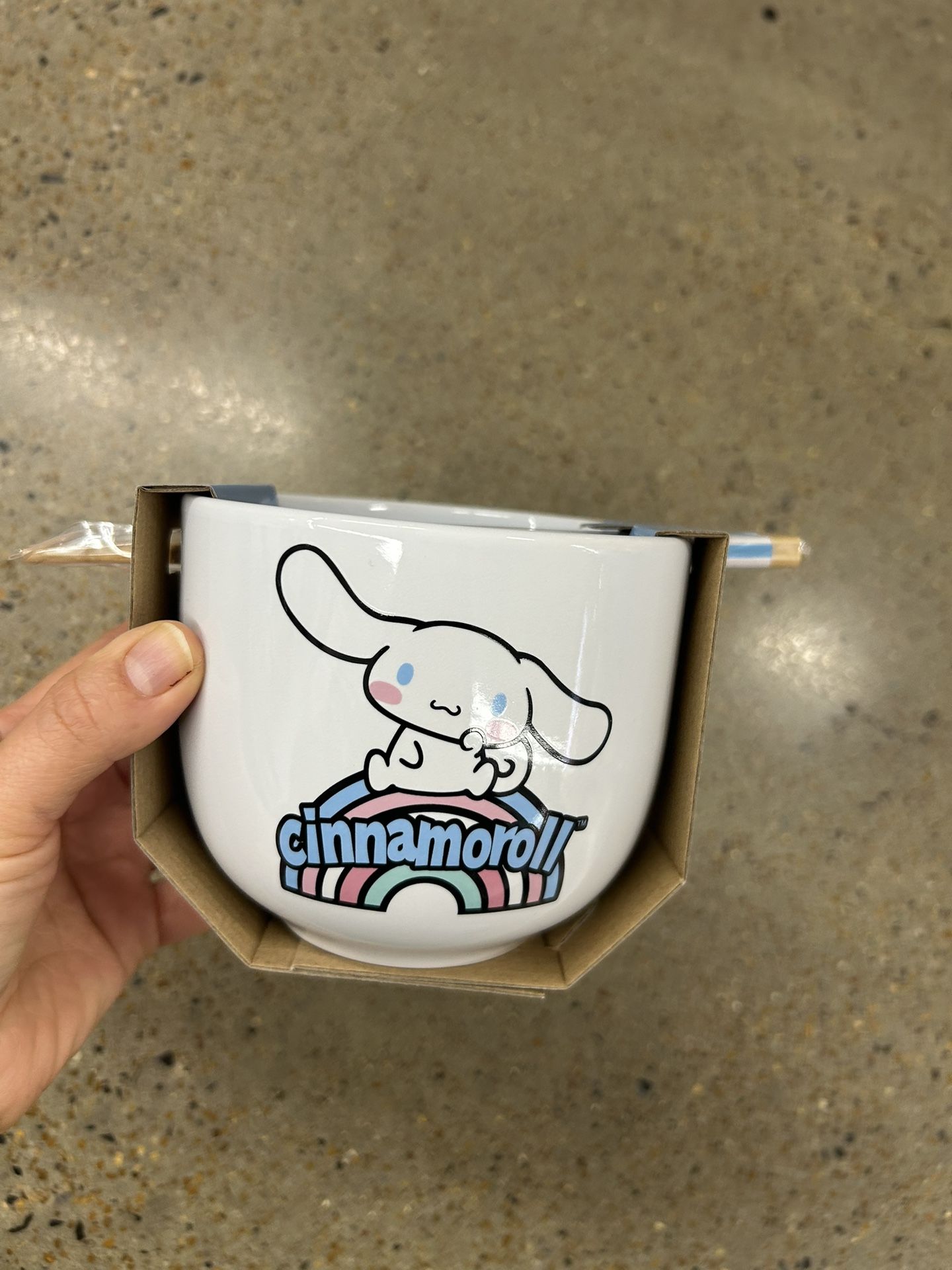 NWT Cinnamoroll ceramic bowl with chopsticks