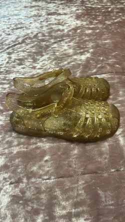 Girls Gold Jelly Sandals Size 11/12