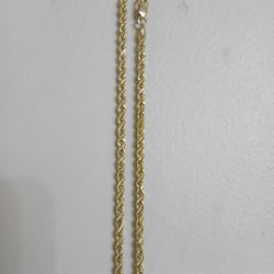 NEW 10 kt gold rope 24 inch 2.5 mm