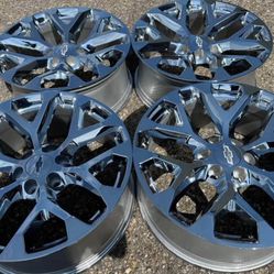 22” CHROME CHEVY SILVERADO GMC SIERRA WHEELS RIMS NEW SET SNOWFLAKES WE FINANCE