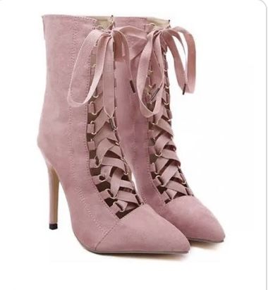 pink ankle boots