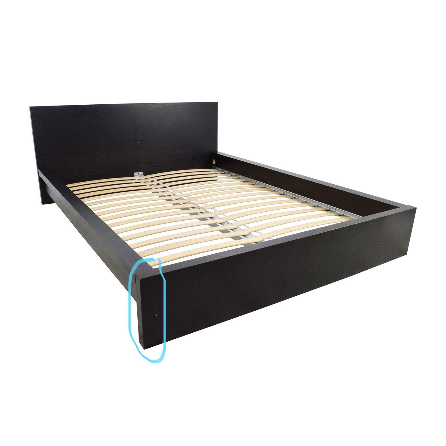 IKEA malm bed frame - black/ dark brown - queen bed
