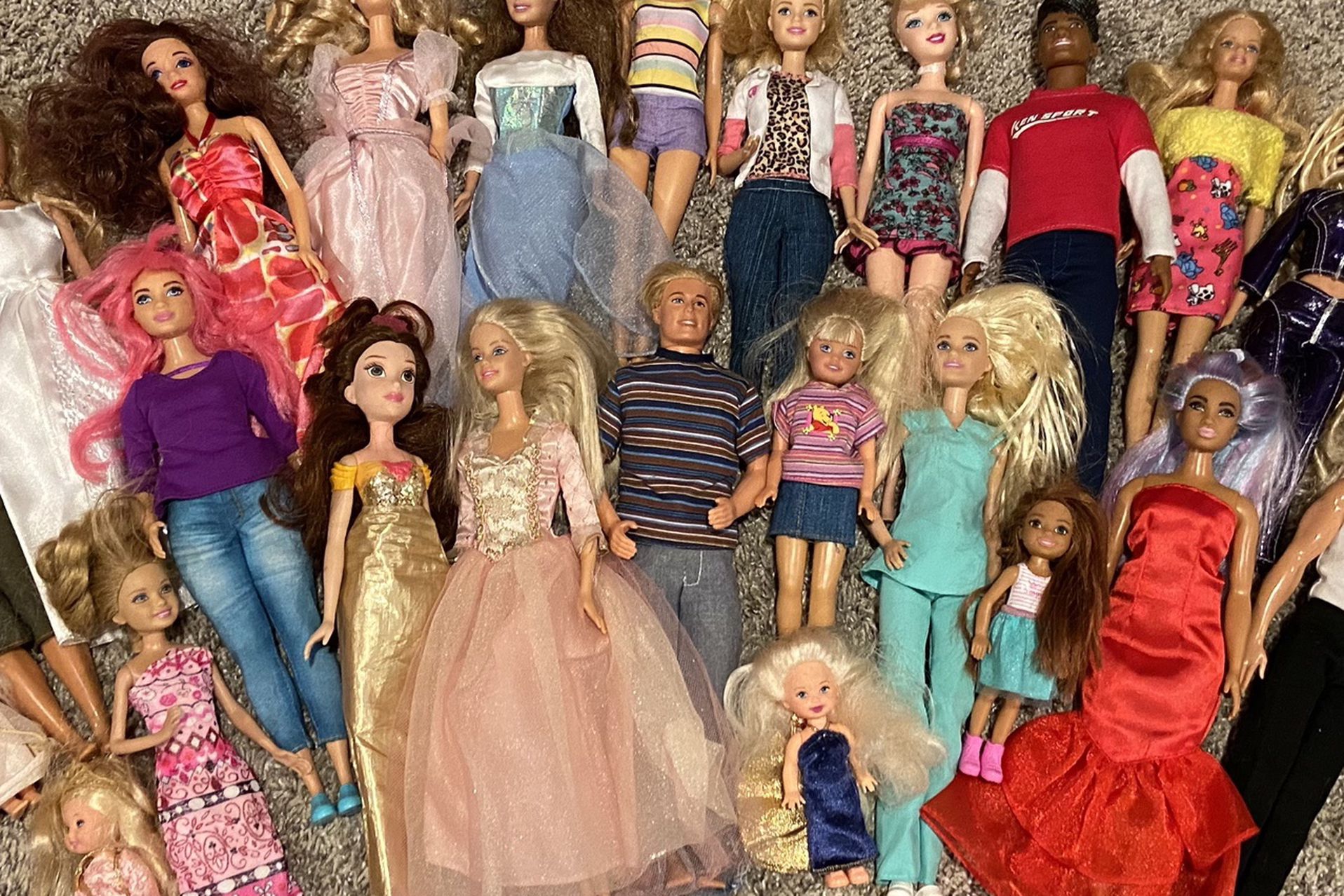 25 Dolls - Barbie, Ken, etc.