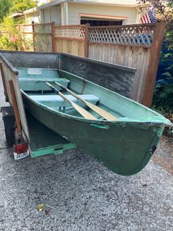 Row boat and trailer