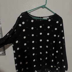 Black long sleeve with white dots