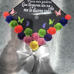 Cap Topper Para Graduación 👩‍🎓 ( Elige Las Flores Y Colores De Tu Preferencia 