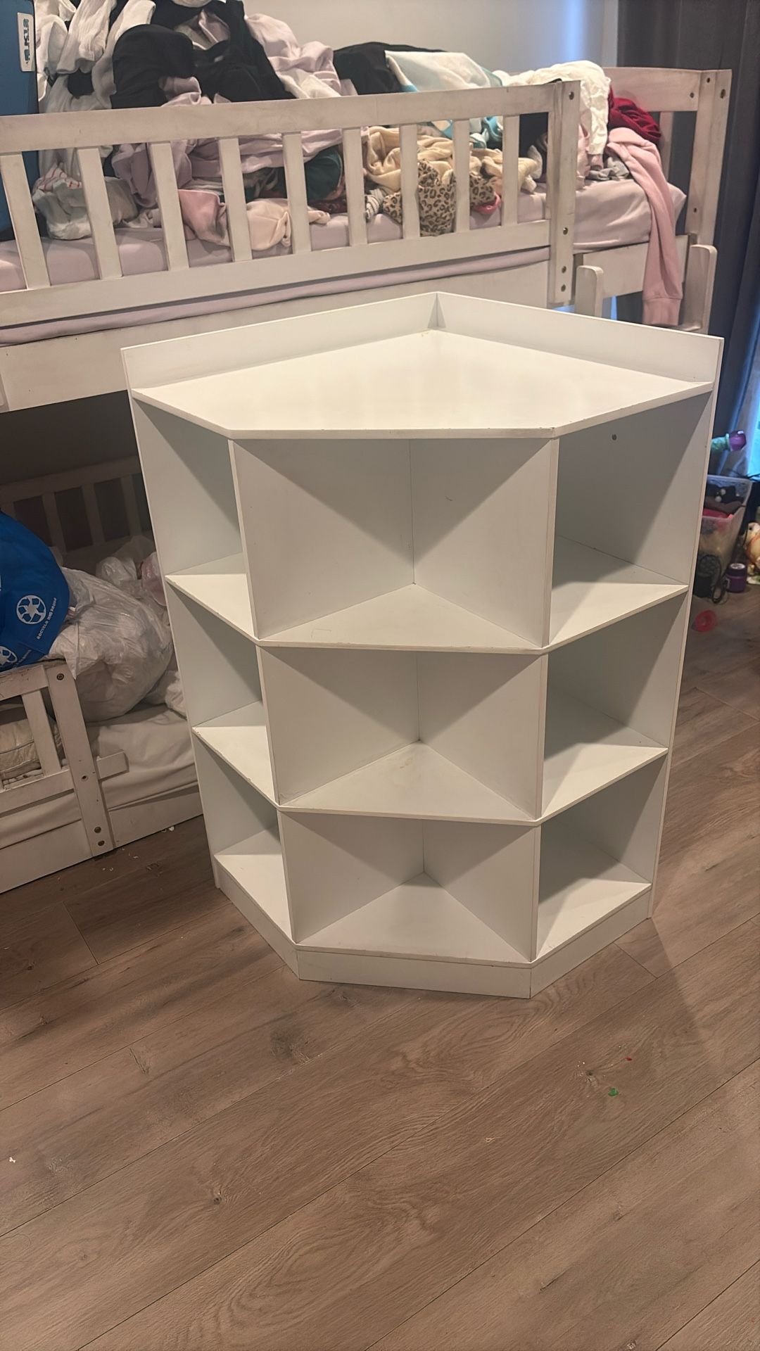 11” 9 Cube Corner Book Shelf White