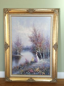 Original Oil painting on canvas with wooden frame