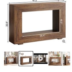 47” Console Table With Bottom Shelf 
