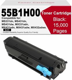 55B1H00 Toner Cartridge Black Compatible with MS331, MS431, MX331, MX431, MX432 Series Printers – Up to 15,000 Pages (1-Pack)