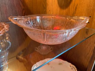 Pink Depression Glass Handled Bowl