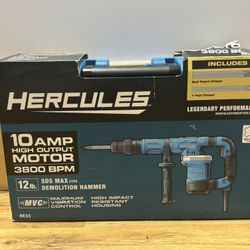 HERCULES 10 Amp, 12 lb. SDS-MAX Type Demolition Hammer with Maximum Vibration Control