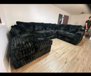 Brand new custom comfy plush corduroy sectional