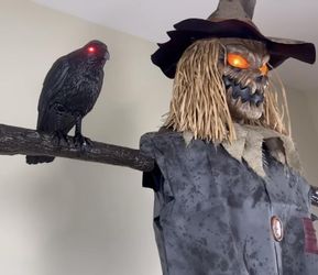 Haunted Living 10.5-ft Lighted Talking Scarecrow Motion Activated Halloween Animatronic