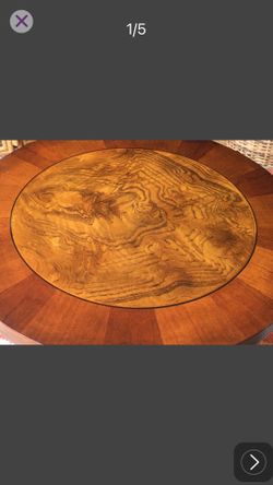 Round Tiered Accent Table, Solid Wood and Metal - 25H x 21 diameter 