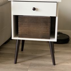 End Table With Drawer And Removable Middle Basket