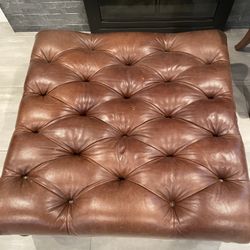 Leather Ottoman 48" Square