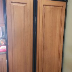 Custom Wooden and Black Refrigerator