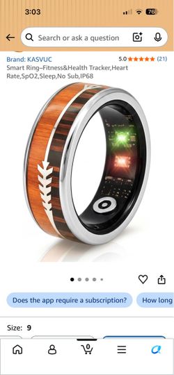 KASVUC Smart Ring Fitness Health Tracker