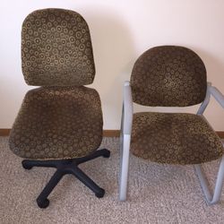 2 Matching Upholstery Office Chairs