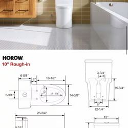 Harow 1 Piece Elongated Toilet 10” rough in